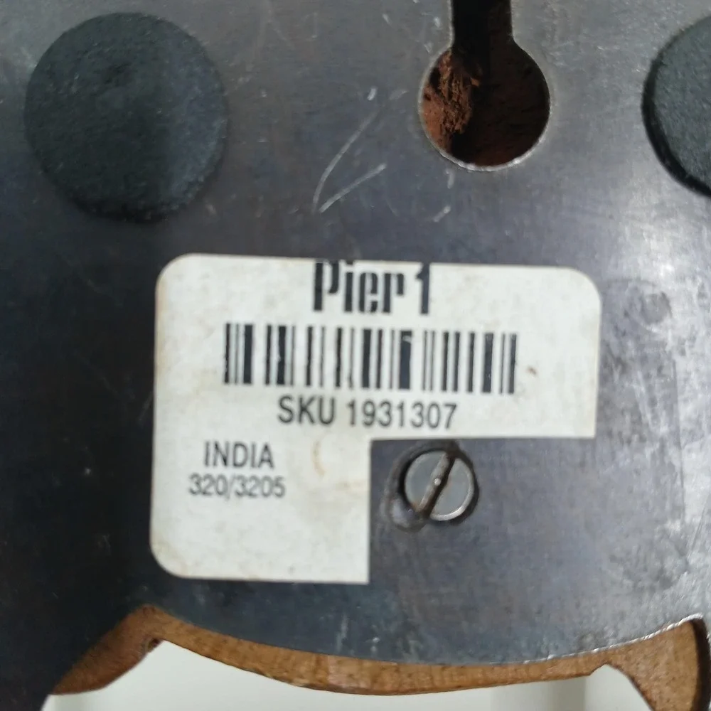 Pier 1 Pig Wall Hook Rustic Wood Metal Farmhouse Kitchen Towel Coat‎ Hanger Bath